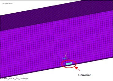 Finite element model of corrosion damage