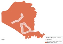 Coverage level of the public transport network in the central cities of the Republic