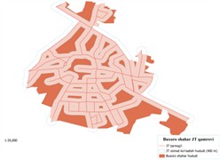 Coverage level of the public transport network in the central cities of the Republic