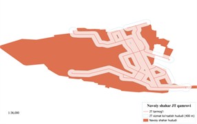Coverage level of the public transport network in the central cities of the Republic