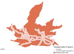 Coverage level of the public transport network in the central cities of the Republic