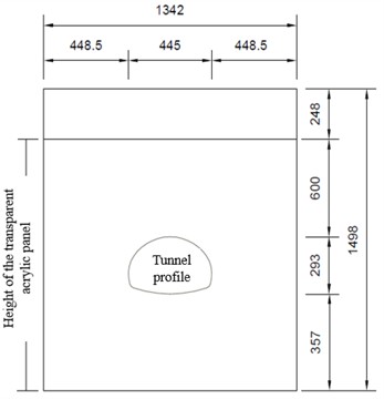 Design dimensions of the model container (in millimeters)