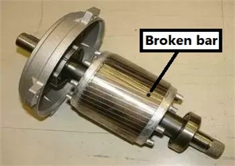 Rotor configuration: a) intact, b) with broken bar