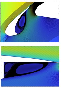 Flow structure evolution in the slat and flap regions at different angles of attack