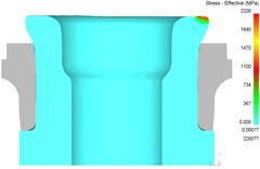 Effective stress distribution of un-riveted state