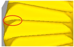 Tooth profile fullness at different feed rate