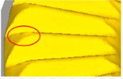 Tooth profile fullness at different feed rate