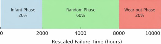 Representative view of piecewise Weibull failure phases