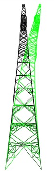 Vibration mode of the transmission tower