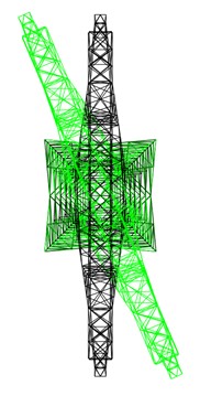 Vibration mode of the transmission tower