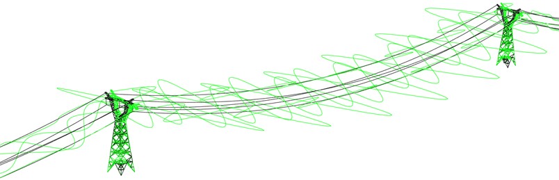 Vibration mode of transmission tower-line system