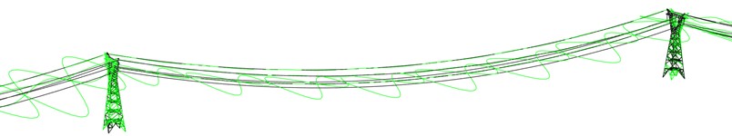 Vibration mode of transmission tower-line system