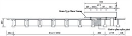 Transverse arrangement of beam-type shear frames (unit: cm)