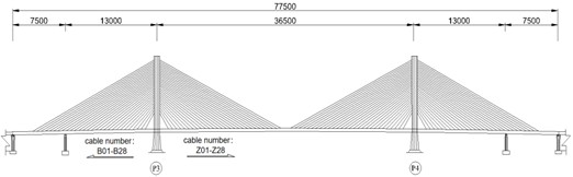 Overall layout diagram of the cable-stayed bridge. Photo taken by Xiaotang Wang  at Guangzhou, Guangdong, China on 4 April 2024