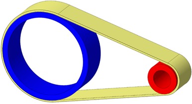 Synchronous belt-pulley system assembly model