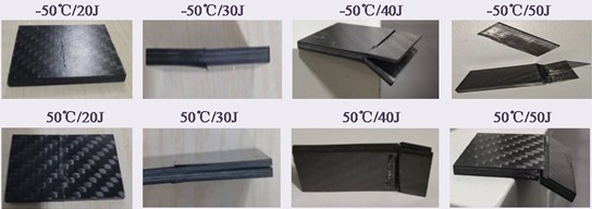 Damage morphology. Photo by Fengfeng Wang, Composite Material Testing Lab  of Jingling Institute of Technology, 2025