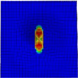 Contour plot of damage variation under 50 ℃/40 J working conditions