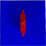 Contour plot of damage variation under 50 ℃/40 J working conditions