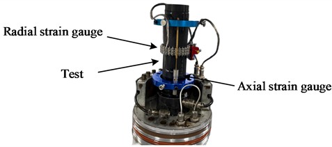 Schematic diagram of sample installation for triaxial experiment specimens