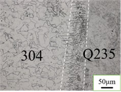 Metallographic structure of Q235/304 welded joints.  Photo by Chen Yuehan, Nanyang, China, Dec 7, 2025