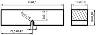 Schematic drawing of the specimens
