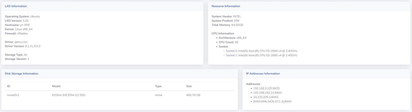 Kubernetes host information