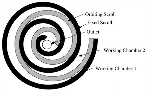 Asymmetric circular involute scroll