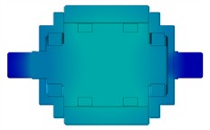 Temperature distribution cloud maps of the MRF coupling unit under varied currents