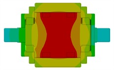 Temperature distribution cloud maps of the MRF coupling unit under varied currents