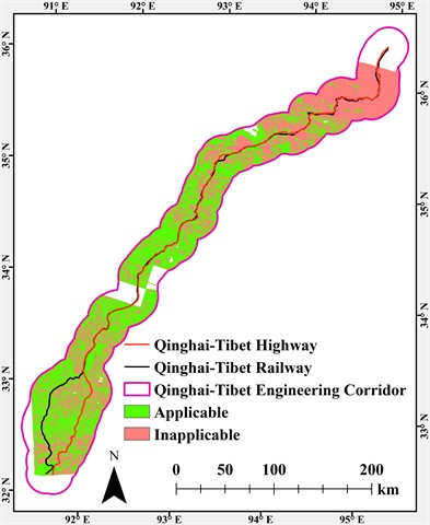 Surface deformation along engineering corridors: a) deformation types; b) applicability of individual ascending- and descending-orbit line-of-sight measurements; and c) spatial distribution and statistical characteristics of the deformation types