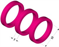 Option No. 1: a) finite element approximation of deformation joints and b) thickened lining sections