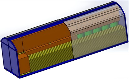 Virtual model of the removable body loaded with packaged and palletised cargo