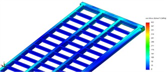 Critical stress concentration zones in the analysed removable body frame variants