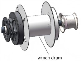 Overall structure and parameter definition of anchor winch drum