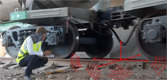 Propagation of vibrations through the track elements resulting from the interaction between the wheelsets and the rail. The photograph was taken during research conducted by the second author in 2024-2025 and illustrates the process of studying issues in the rail joint zones of the railway track