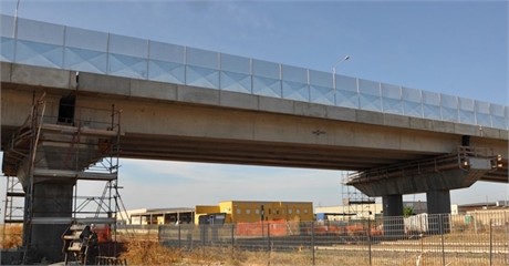Prestressed reinforced concrete viaduct representing the first case study.  Photo by the authors during field investigation