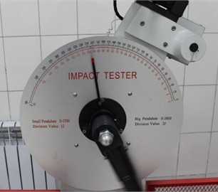 Impact toughness testing of specimens a) with and b) without the modifier. Photo by the authors in the laboratory of the Almalyk Branch of NUST MISIS, 2026
