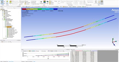 Strain development in the tensile reinforcement of the beam
