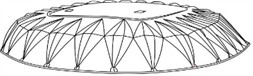 Structural diagrams of the investigated large-span composite shell roofs of unique buildings