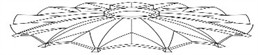 Structural diagrams of the investigated large-span composite shell roofs of unique buildings