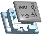 CAD model of the wearable device: a) main enclosure; b) cover; c) IMU module housing
