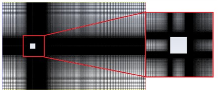 Statically locally compacted mesh near the cylinder