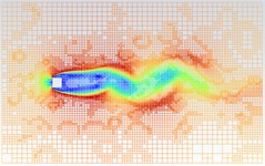 Instantaneous flow fields around a square cylinder at several phases of one stall period