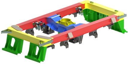 Bogie frame of the PE2M(U) traction unit