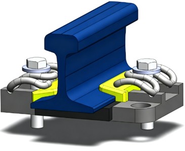 3D model of rail connection components