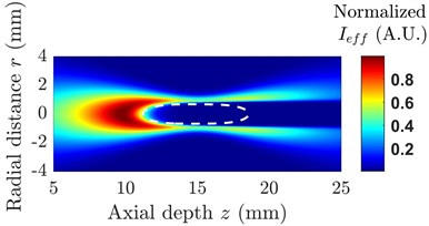 Two-dimensional axisymmetric acoustic field shielding effect and spatial distortion reconstruction of “tadpole-shaped” composite damage