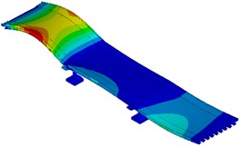 Deformed shapes associated with the vertical bending modes of each span in the Digital Twin of the Spyckstraße Bridge