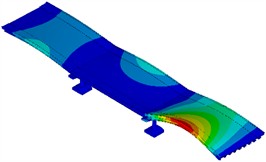 Deformed shapes associated with the vertical bending modes of each span in the Digital Twin of the Spyckstraße Bridge