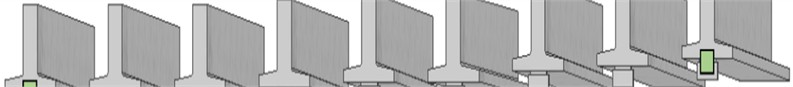 Location of displacement sensors on the abutments of the Spyckstraße bridge