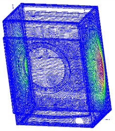 Simulation results of the first four – order modal shapes of cabinet